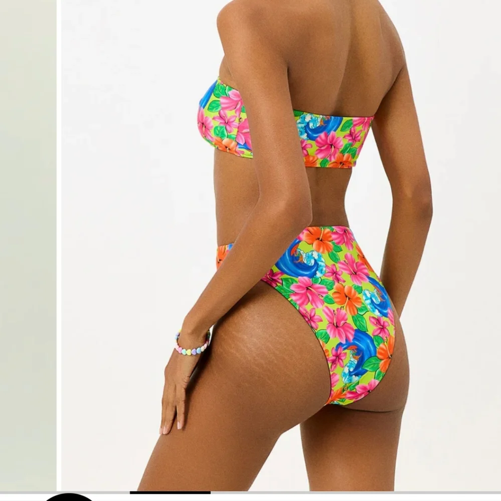 Frankies Bikinis Neon Surfer High Waisted Bikini Bottom